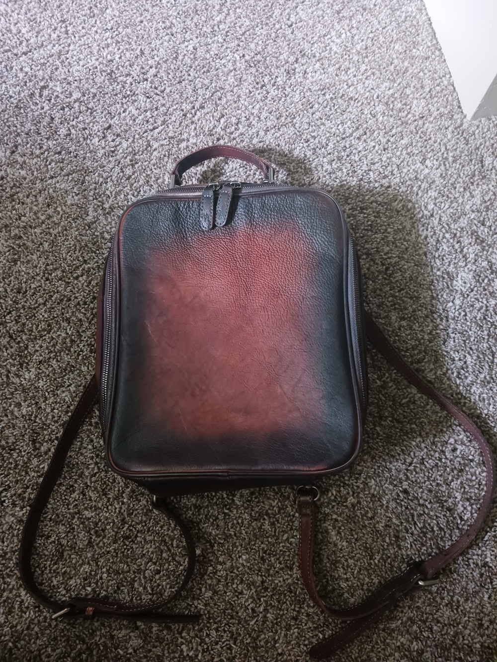 Leather Painted Distressed Backpack